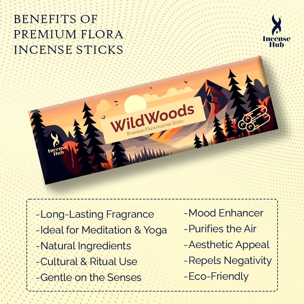 WILDWOODS PREMIUM FLORA INCENSE, PACK OF 50 GMS