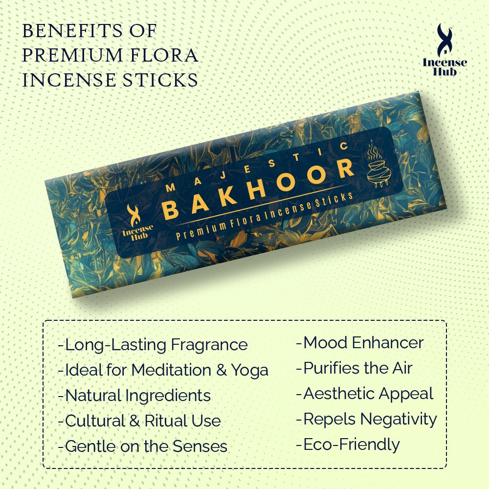 MAJESTIC BAKHOOR PREMIUM FLORA INCENSE, PACK OF 50 GMS