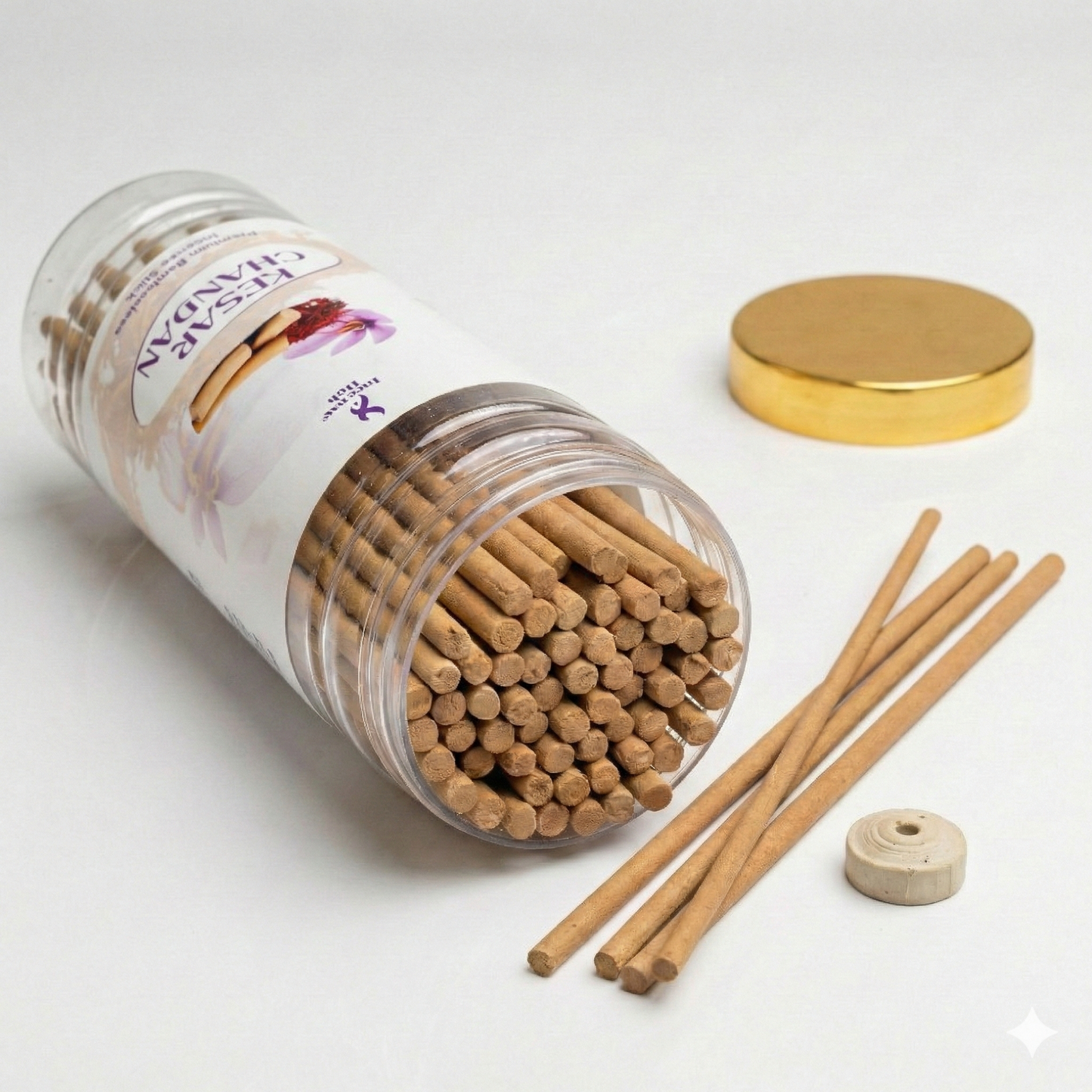 INCENSE HUB | Kesar Chandan Premium BAMBOOLESS Incense | Pack of 250 GM