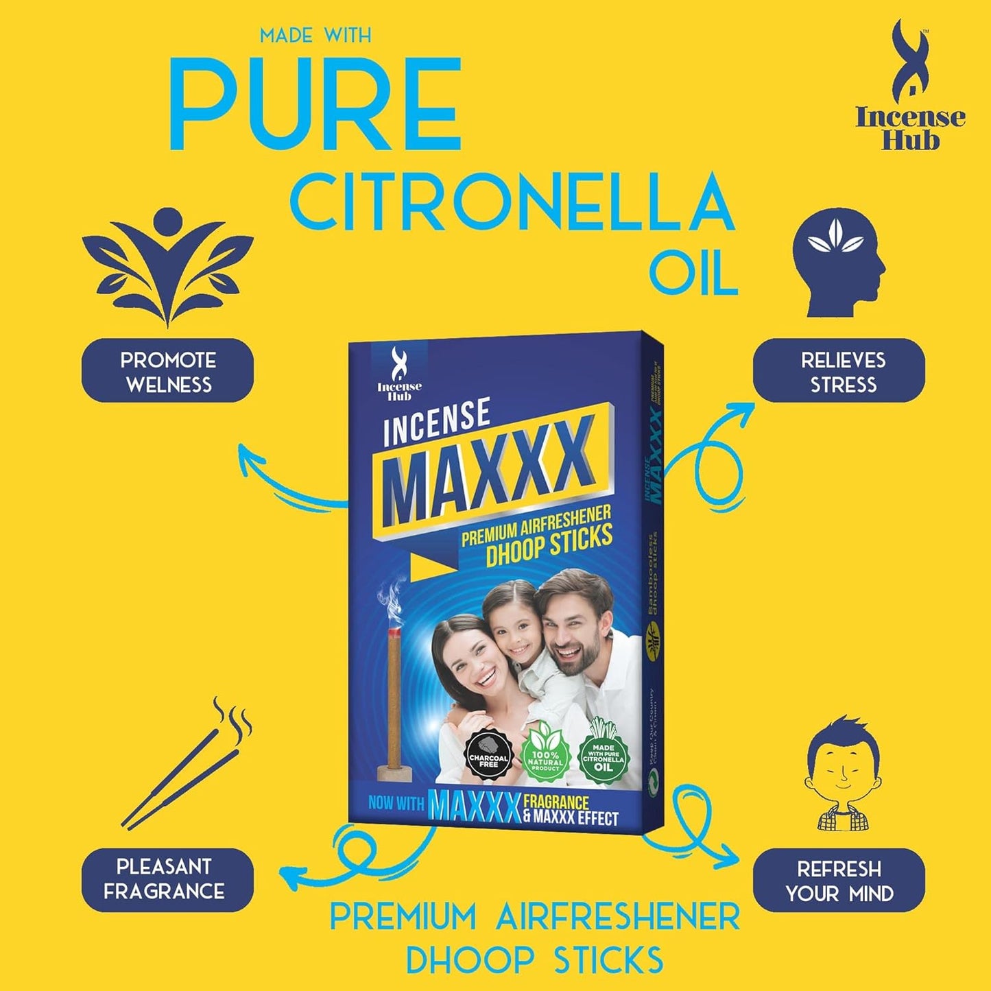 Incense Maxxx Premium Airfreshner Dhoop Sticks 12Pcs