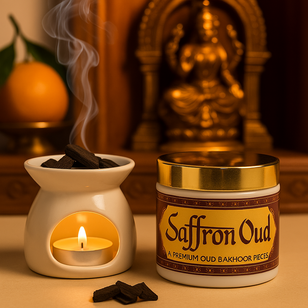 Saffron oud Premium Oud Bakhoor Pieces 40g