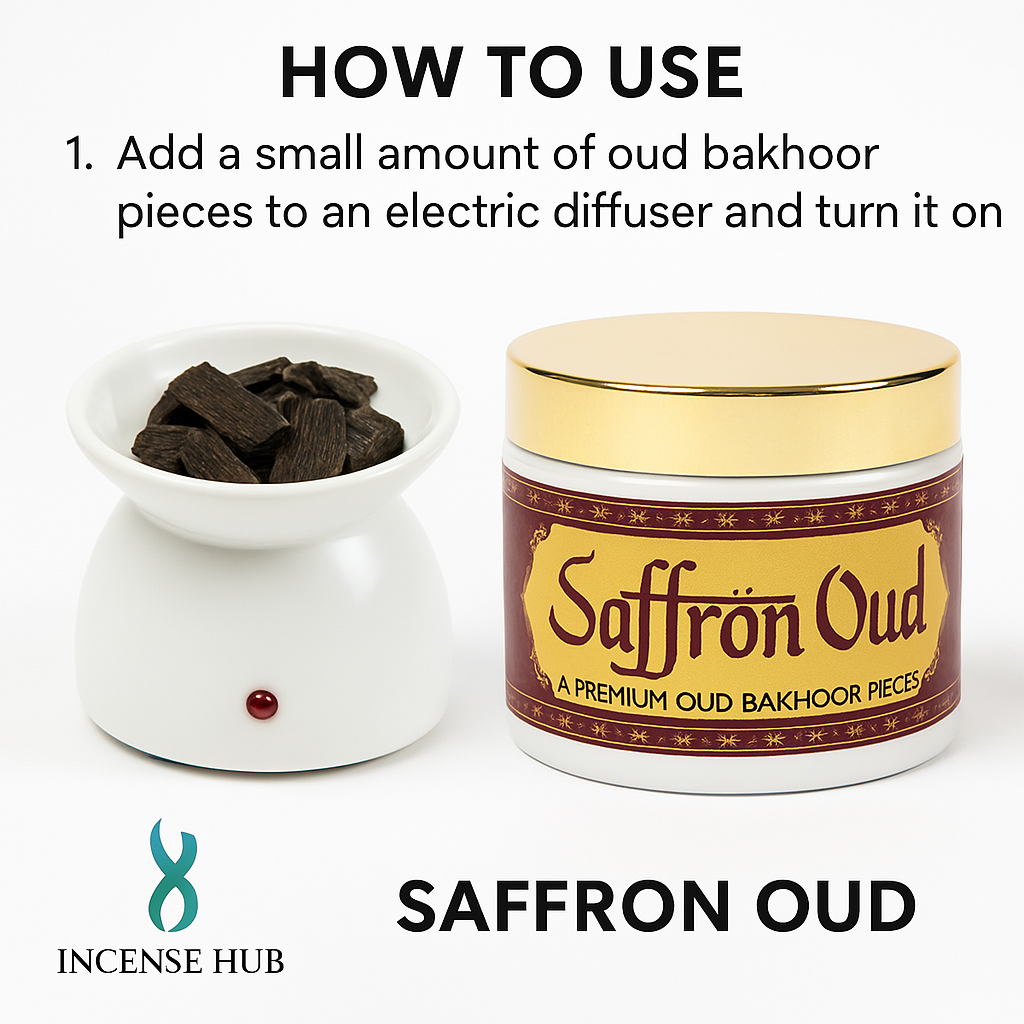 Saffron oud Premium Oud Bakhoor Pieces 40g