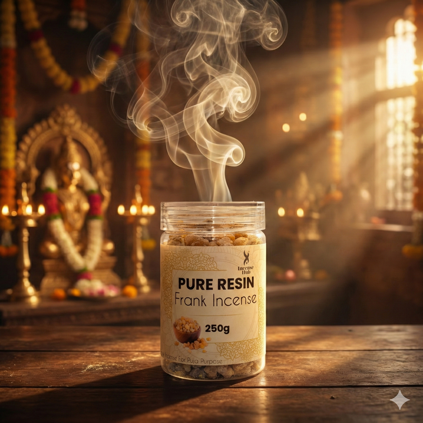100% Pure Resin | Frank Incense | Premium Temple-Grade Frank Incense for Havan | Pooja & Spiritual Cleansing | Long-Lasting Sacred Aroma | 250g