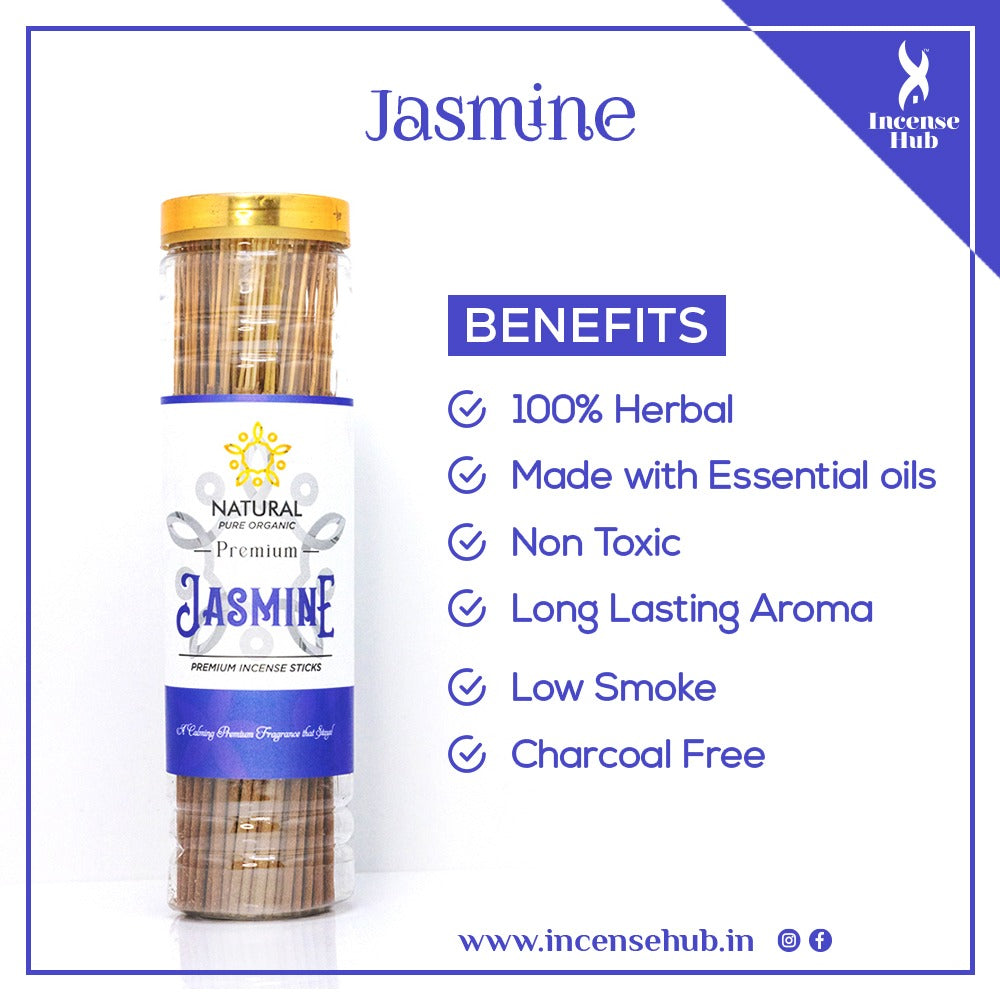 Jasmine Premium Incense sticks 250g Jar