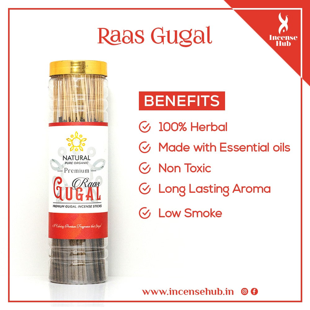 Raas Gugal Premium Incense Sticks Agarbatti 250g JAR