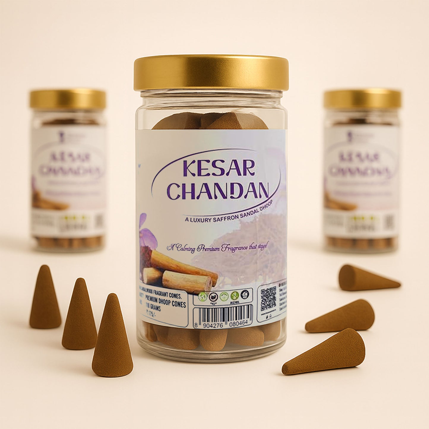 Kesar Chandan Charcoal Free Dhoop Cones 100g Pack