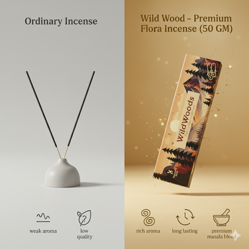 WILDWOODS PREMIUM FLORA INCENSE, PACK OF 50 GMS