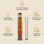 Indian Sandalwood Premium BAMBOOLESS Incense | Pack of 100 GMS Each | A Premium Fragrance | Natural Fragrance | Charcoal Free | ECO Friendly