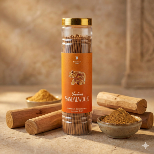 INCENSE HUB | Indian Sandalwood Premium BAMBOOLESS Incense | Pack of 250 GM