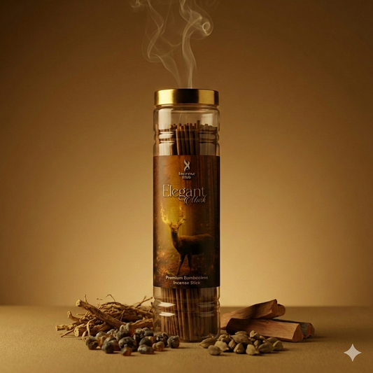 INCENSE HUB | Elegant Musk Premium BAMBOOLESS Incense | Pack of 250 GM