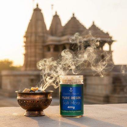 PURE RESIN SALLI MORA 400 GM | PACK OF 1 | ORGANIC | NATURAL | PURE DHOOP FOR PUJA PURPOSE