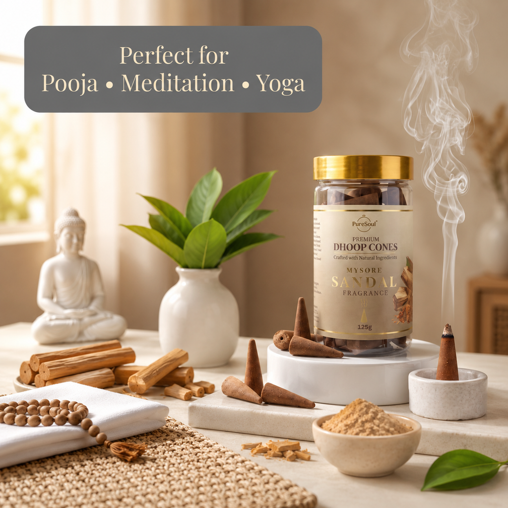 Mysore SandalDhoop Cones in Jar | Pure Soul | 125g