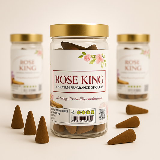 Rose King Charcoal free Dhoop Cones 100g Pack