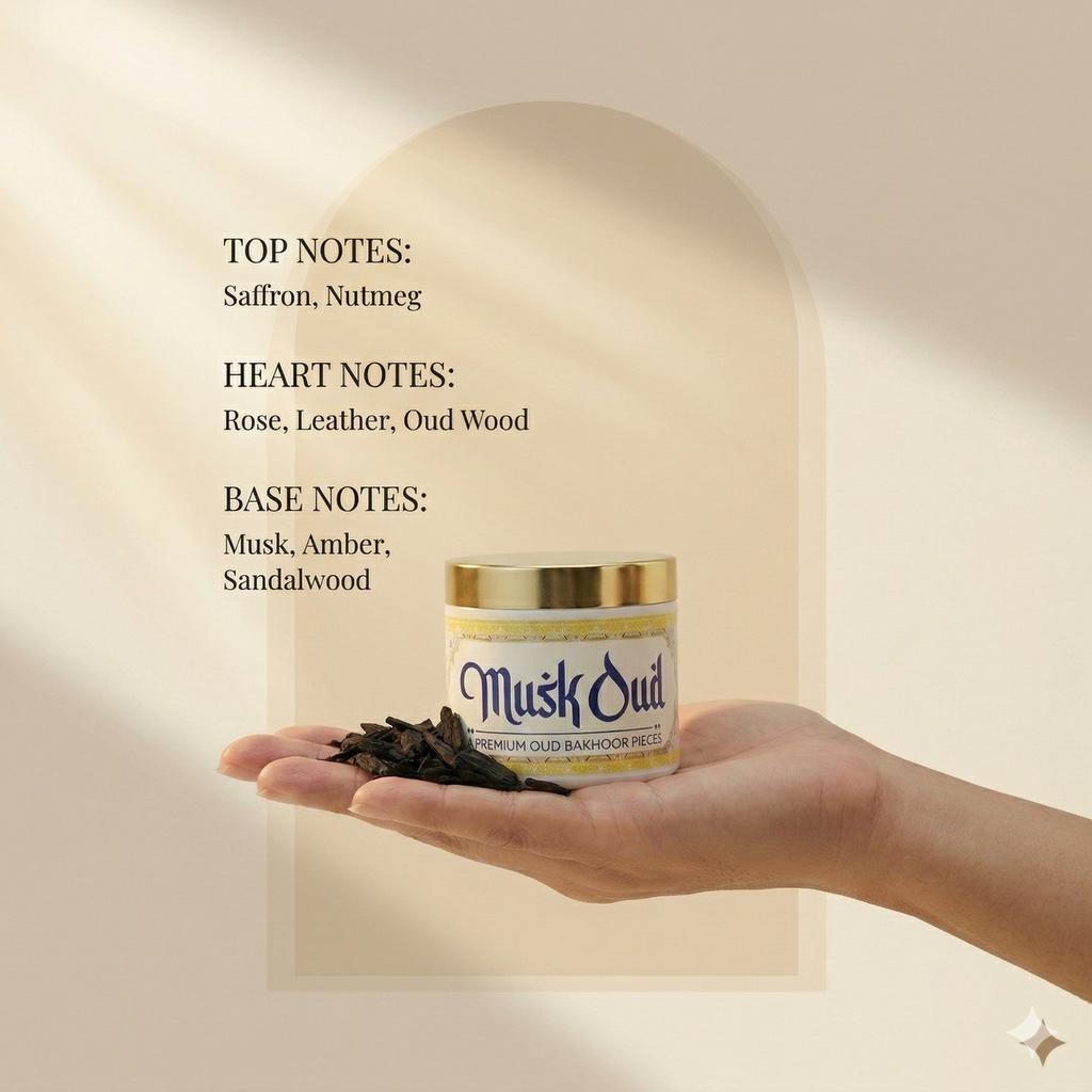 musk oud Premium Oud Bakhoor Pieces 40g