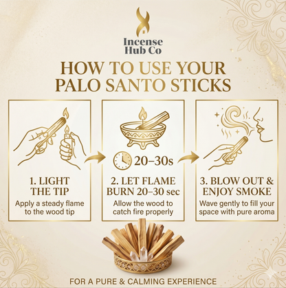 Palo Santo Wood Sticks 4" Long (40-45g) - Set of 6 for Purifying, Cleansing, Meditating, and Stress Relief - Natural, Sustainable, and Wild Harvested