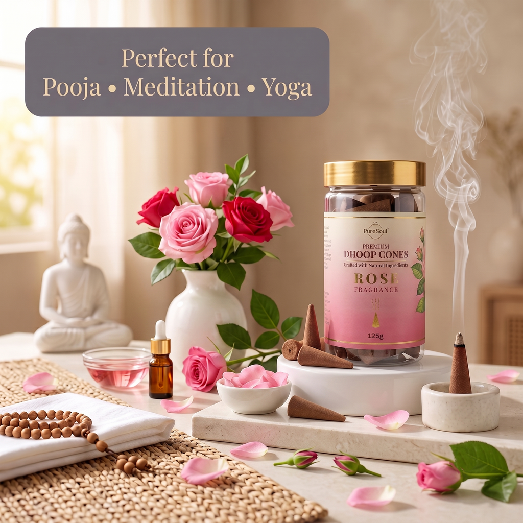 Rose Dhoop Cones in Jar | Pure Soul | 125g