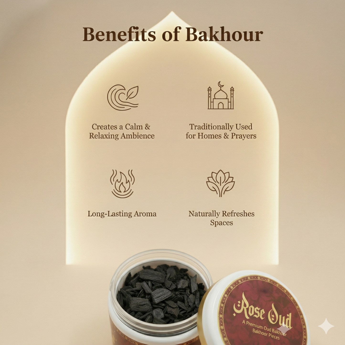 Rose oud Premium Oud Bakhoor Pieces 40g