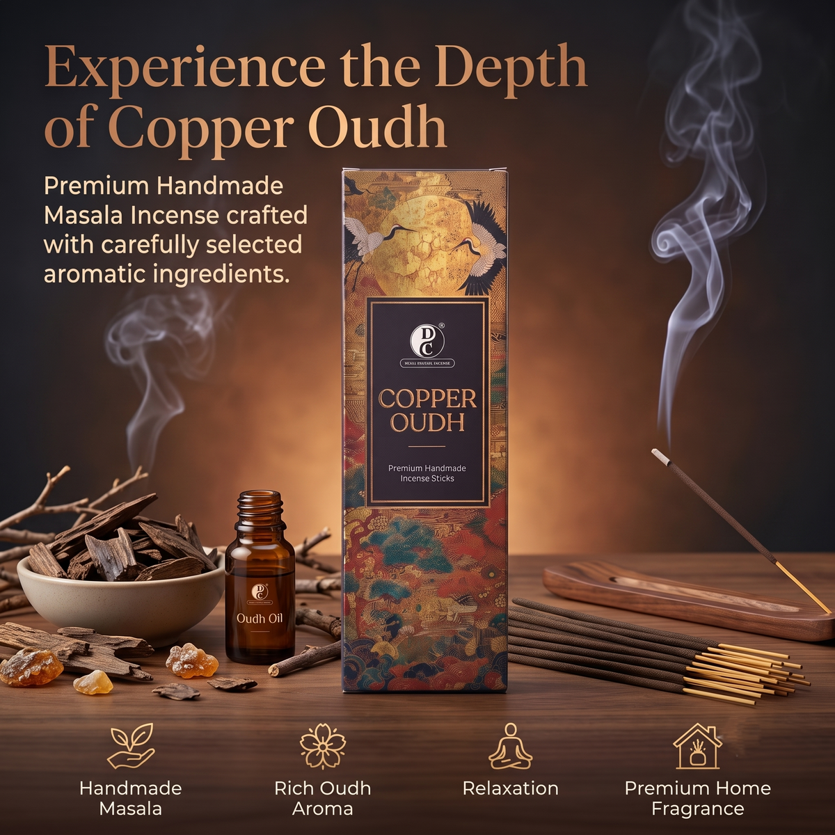Copper Oudh Premium Incense Sticks | 250g Pack