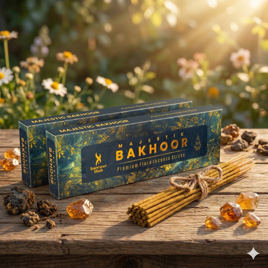 MAJESTIC BAKHOOR PREMIUM FLORA INCENSE, PACK OF 50 GMS