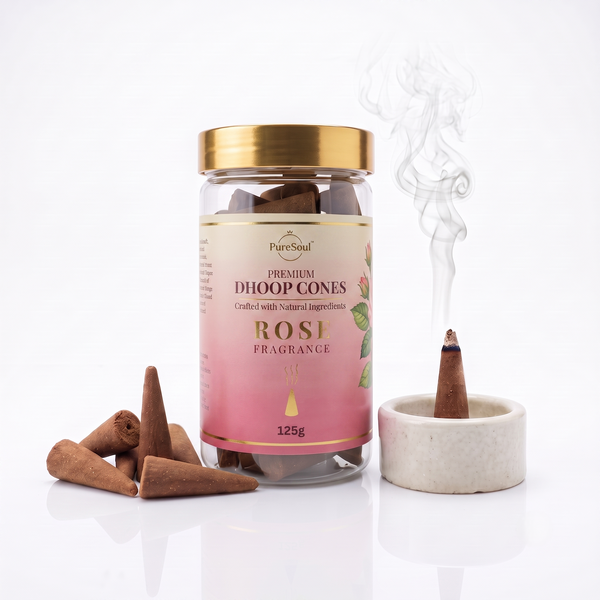 Rose Dhoop Cones in Jar | Pure Soul | 125g