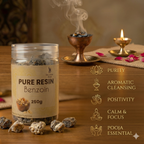 100% Pure Resin | BENZOIN | Premium Temple-Grade Benzoin for Havan | Dhoop & Vastu Cleansing | Long-Lasting Sacred Aroma | 250g | INCENSE HUB