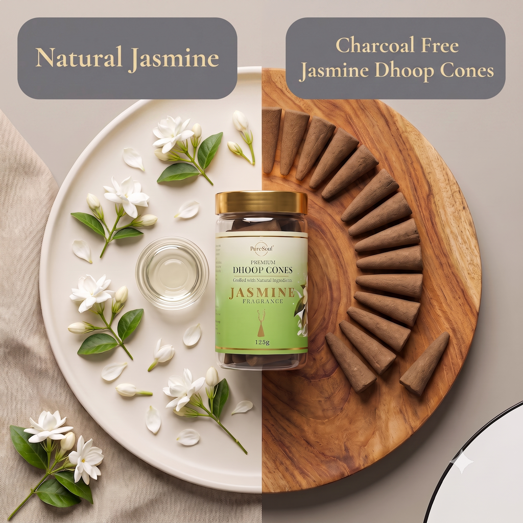 Jasmine Dhoop Cones in Jar | Pure Soul | 125g