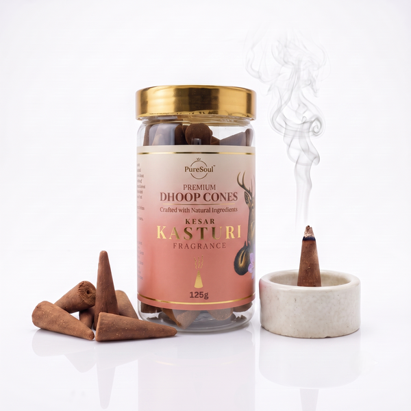 Kesar kasturi Dhoop Cones in Jar | Pure Soul | 125g