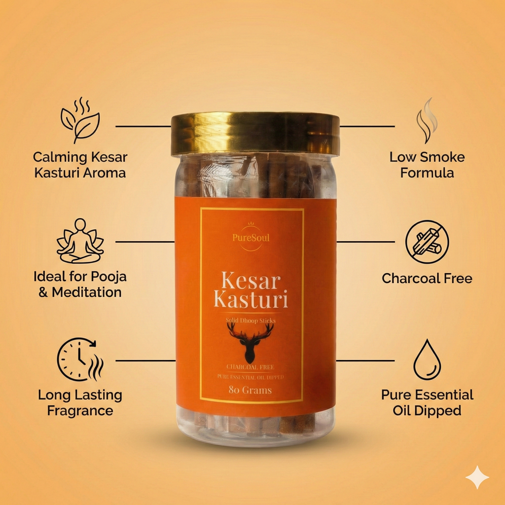Kesar Kasturi Dhoop Sticks in Jar 80g