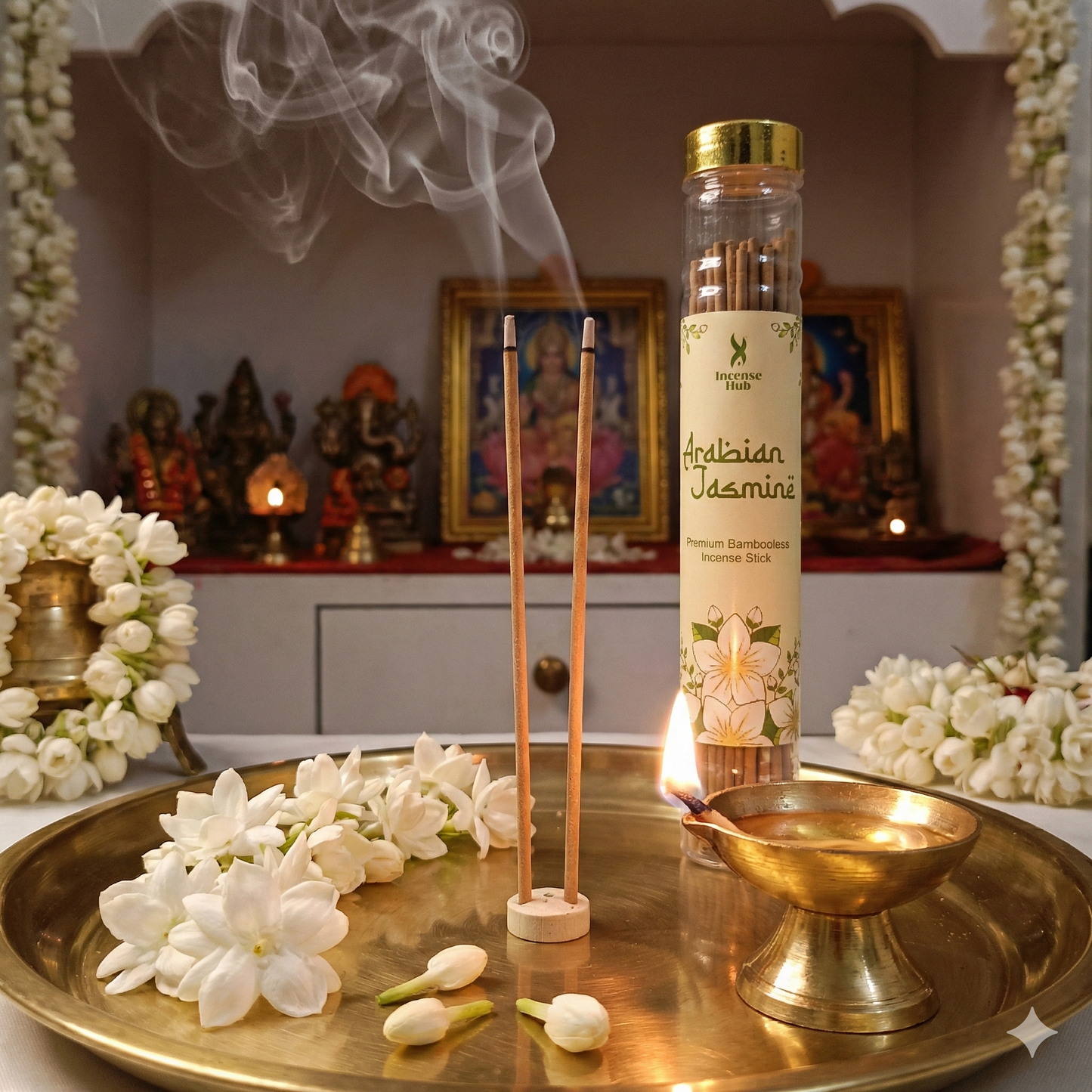 Arabian Jasmine Premium BAMBOOLESS Incense | Pack of 100 GMS Each | A Premium Fragrance | Natural Fragrance | Charcoal Free | ECO Friendly