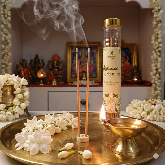 Arabian Jasmine Premium BAMBOOLESS Incense | Pack of 100 GMS Each | A Premium Fragrance | Natural Fragrance | Charcoal Free | ECO Friendly