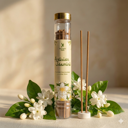 Arabian Jasmine Premium BAMBOOLESS Incense | Pack of 100 GMS Each | A Premium Fragrance | Natural Fragrance | Charcoal Free | ECO Friendly