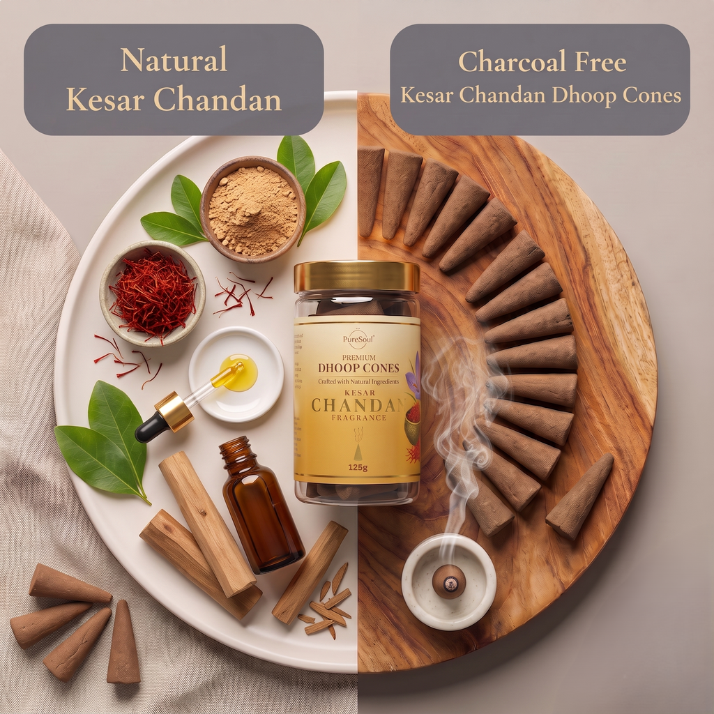 Kesar Chandan Dhoop Cones in Jar | Pure Soul | 125g