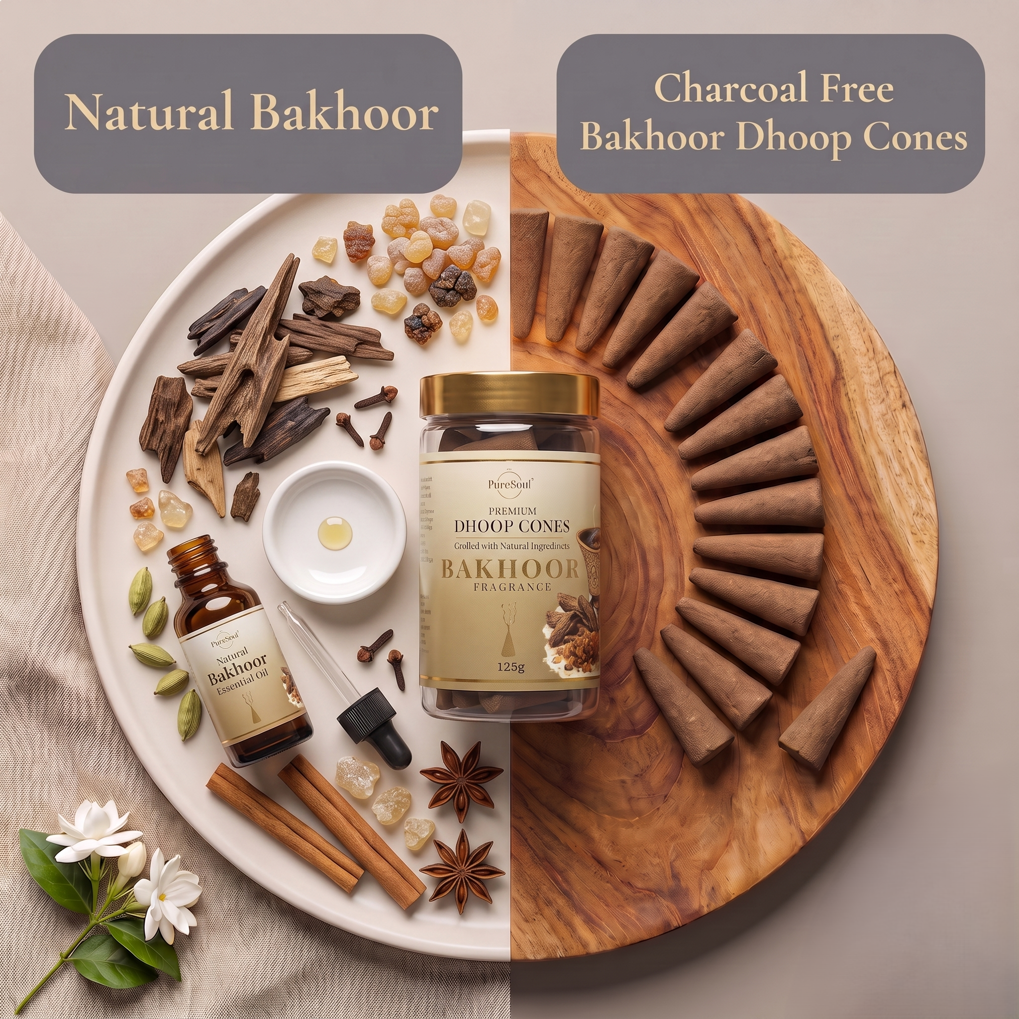 Bakhoor Dhoop Cones in Jar | Pure Soul | 125g