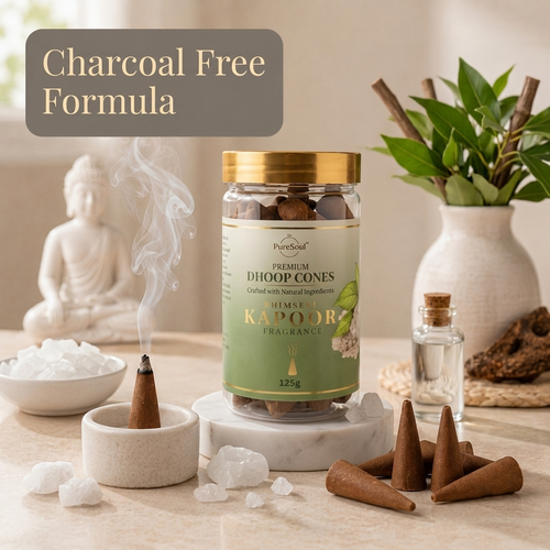 Bhimseni Kapoor Dhoop Cones in Jar | Pure Soul | 125g