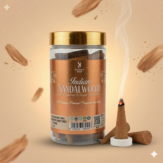 Indian Sandalwood Charcoal free Dhoop Cones 100g Pack
