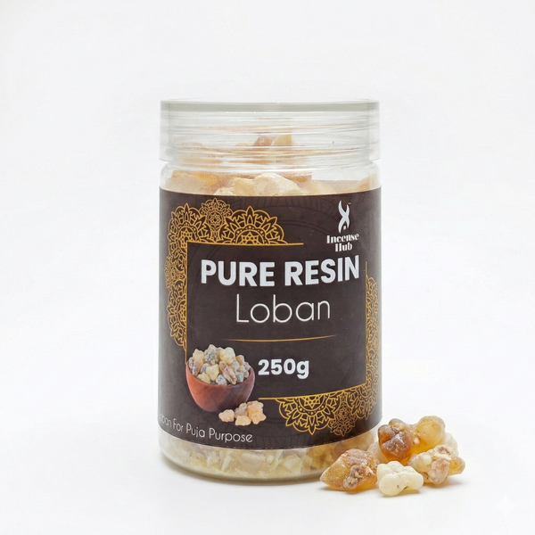 100% Pure Resin | LOBAN | Premium Temple-Grade LOBAN for Havan | Dhoop & Spiritual Cleansing | Strong Sacred Aroma | 250g | INCENSE HUB