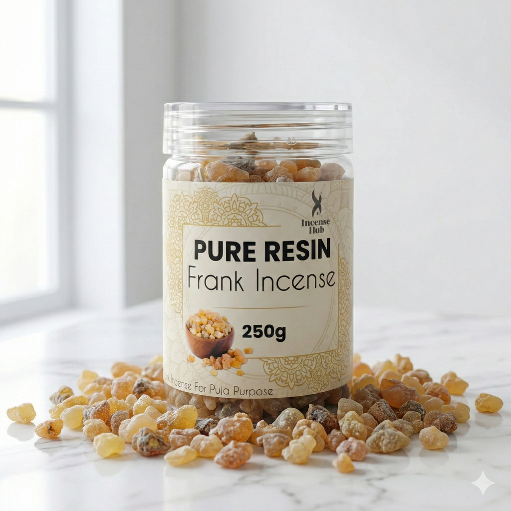 100% Pure Resin | Frank Incense | Premium Temple-Grade Frank Incense for Havan | Pooja & Spiritual Cleansing | Long-Lasting Sacred Aroma | 250g