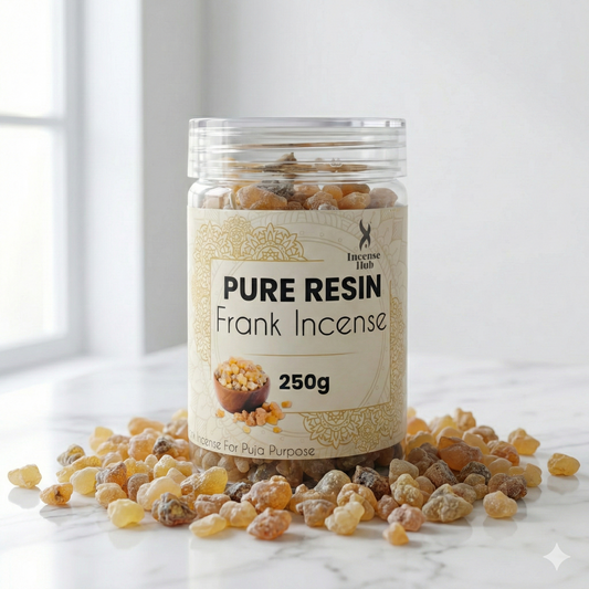 100% Pure Resin | Frank Incense | Premium Temple-Grade Frank Incense for Havan | Pooja & Spiritual Cleansing | Long-Lasting Sacred Aroma | 250g