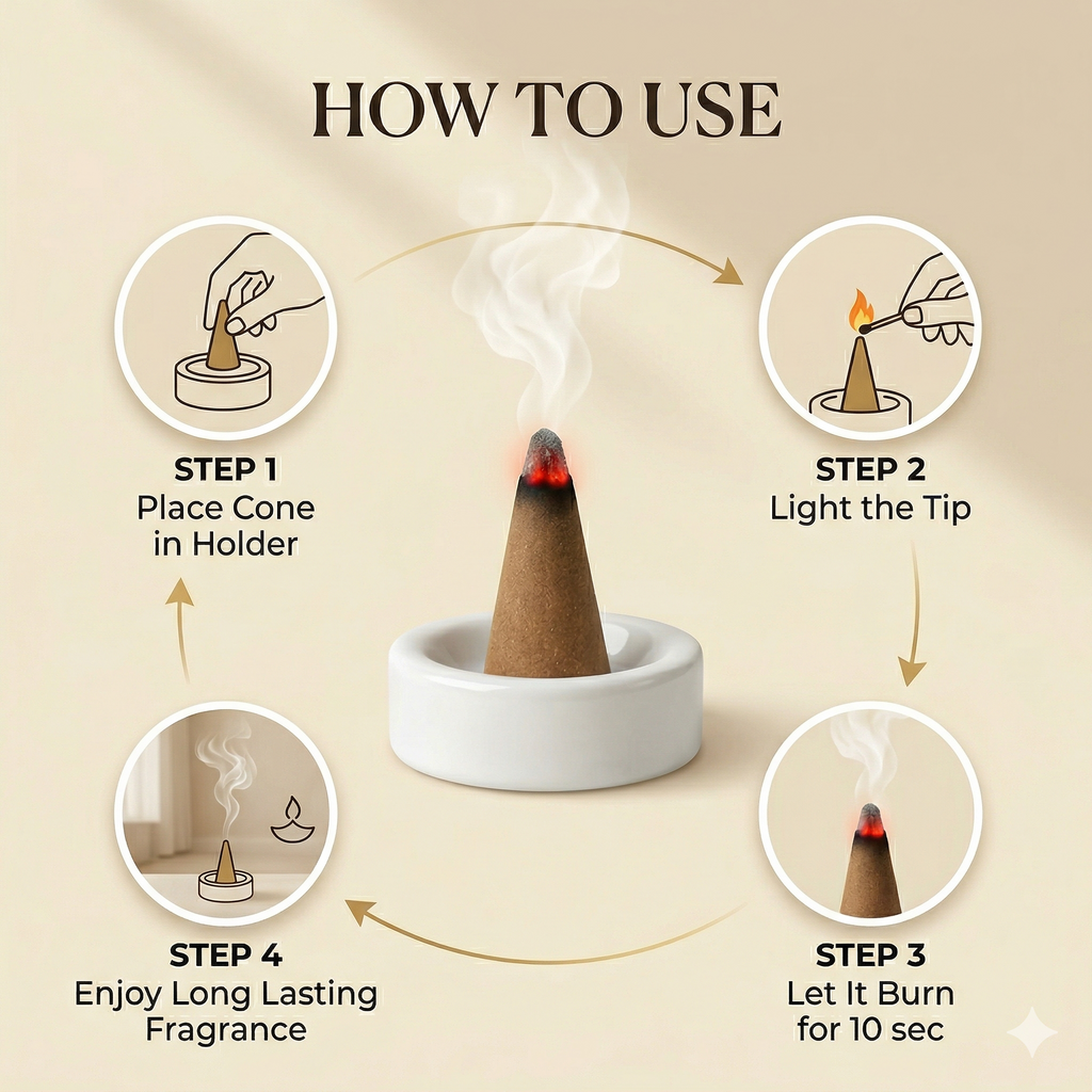 Rose King Charcoal free Dhoop Cones 100g Pack