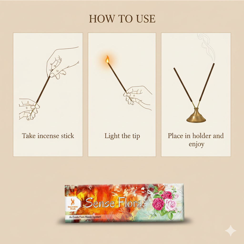 SENSE FLORA PREMIUM EXOTIC INCENSE, PACK OF 50 GMS