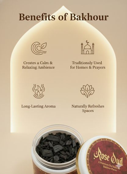 Rose oud Premium Oud Bakhoor Pieces 40g
