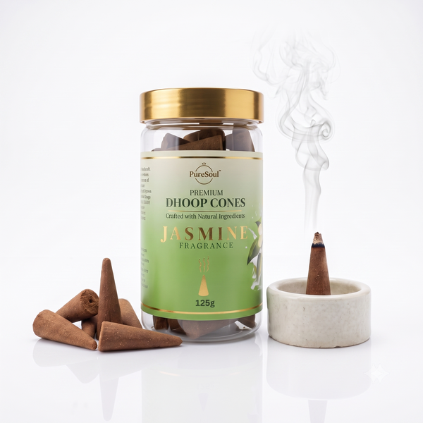 Jasmine Dhoop Cones in Jar | Pure Soul | 125g