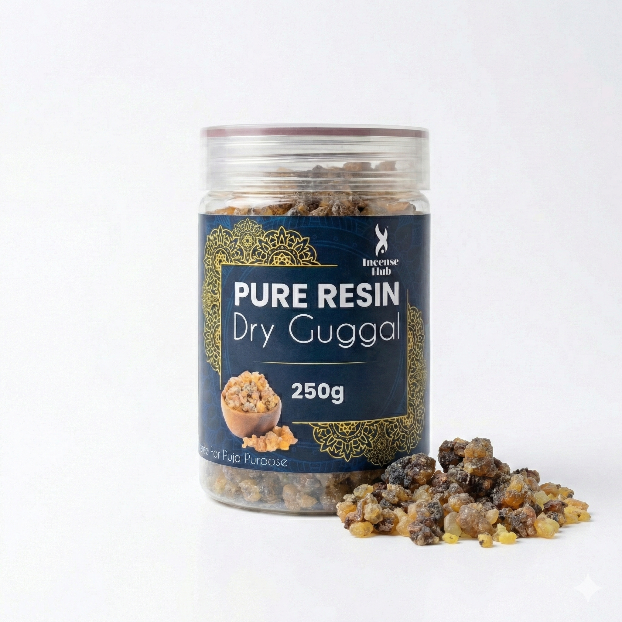 100% Pure Resin | Dry Guggal| Premium Temple-Grade Guggal for Havan | Dhoop & Vastu Cleansing | Long-Lasting Sacred Aroma | 250g | INCENSE HUB