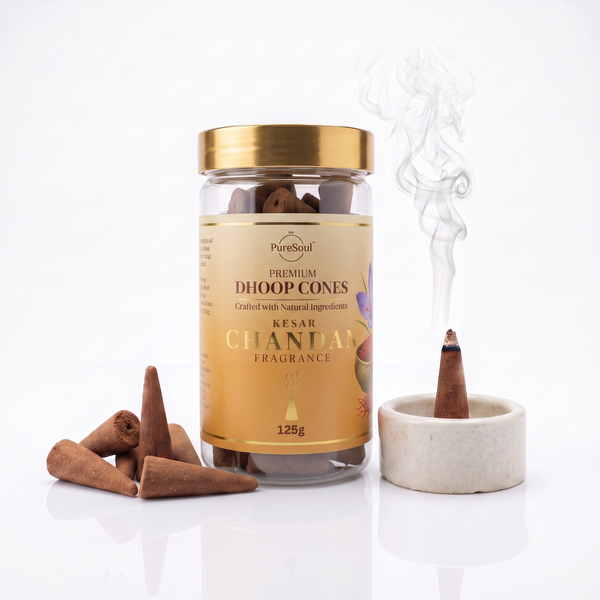 Kesar Chandan Dhoop Cones in Jar | Pure Soul | 125g