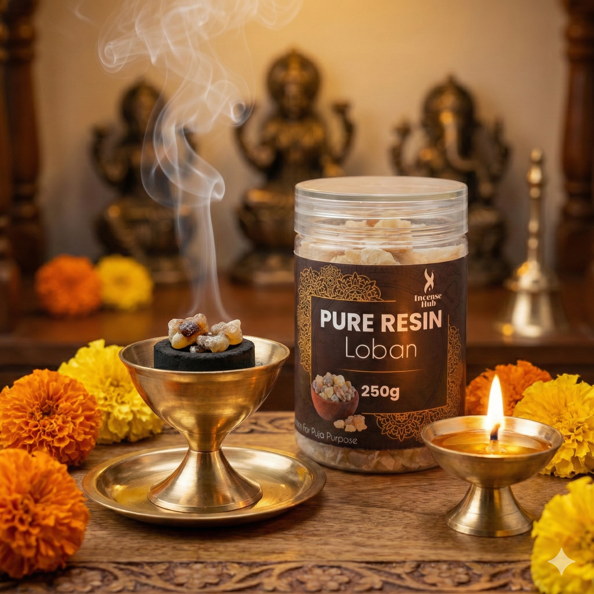 100% Pure Resin | LOBAN | Premium Temple-Grade LOBAN for Havan | Dhoop & Spiritual Cleansing | Strong Sacred Aroma | 250g | INCENSE HUB