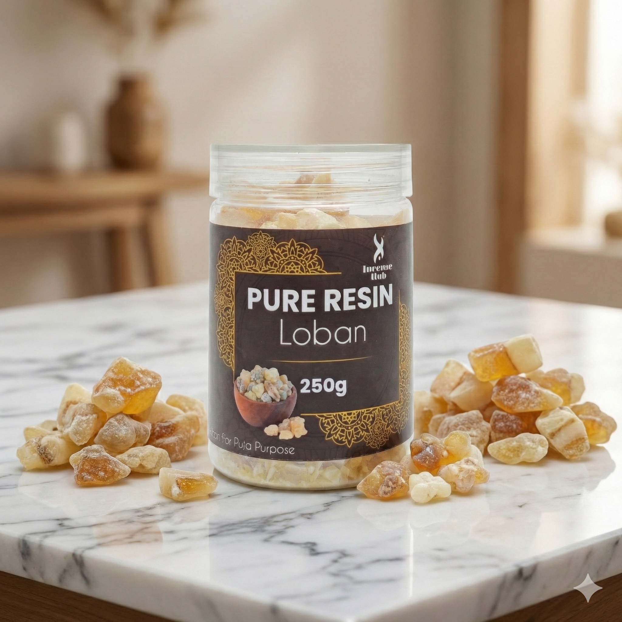 100% Pure Resin | LOBAN | Premium Temple-Grade LOBAN for Havan | Dhoop & Spiritual Cleansing | Strong Sacred Aroma | 250g | INCENSE HUB