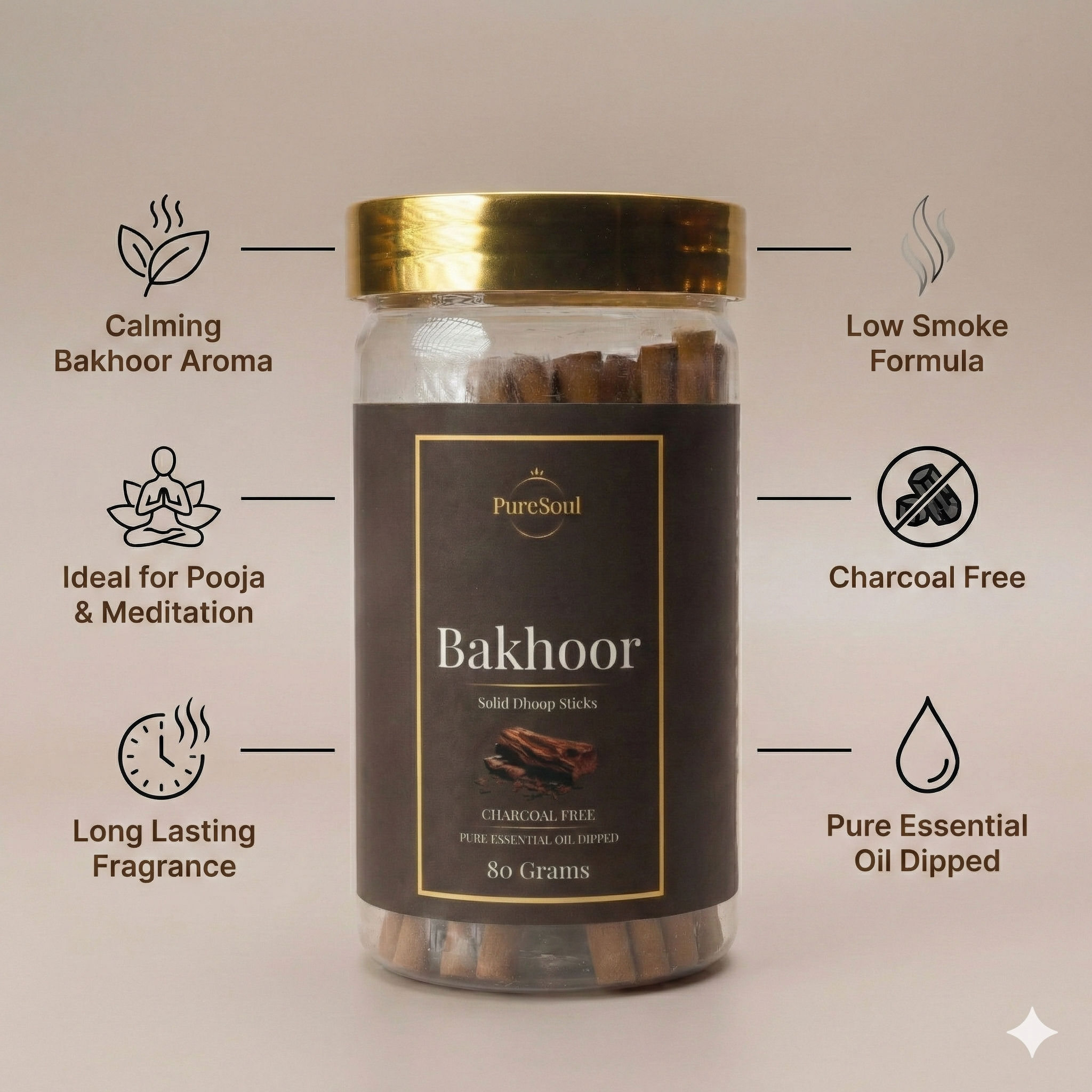 Bakhoor Dhoop Sticks in Jar 80g