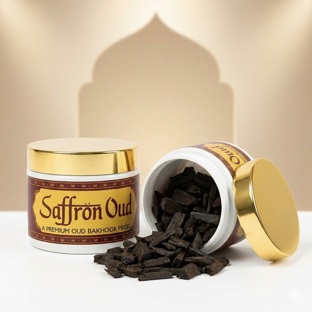 Saffron oud Premium Oud Bakhoor Pieces 40g