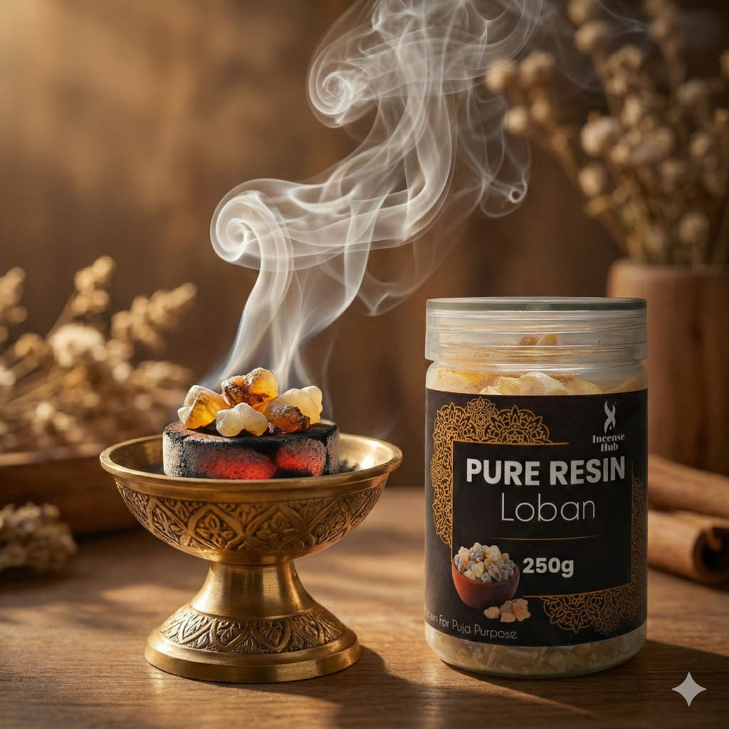 100% Pure Resin | LOBAN | Premium Temple-Grade LOBAN for Havan | Dhoop & Spiritual Cleansing | Strong Sacred Aroma | 250g | INCENSE HUB