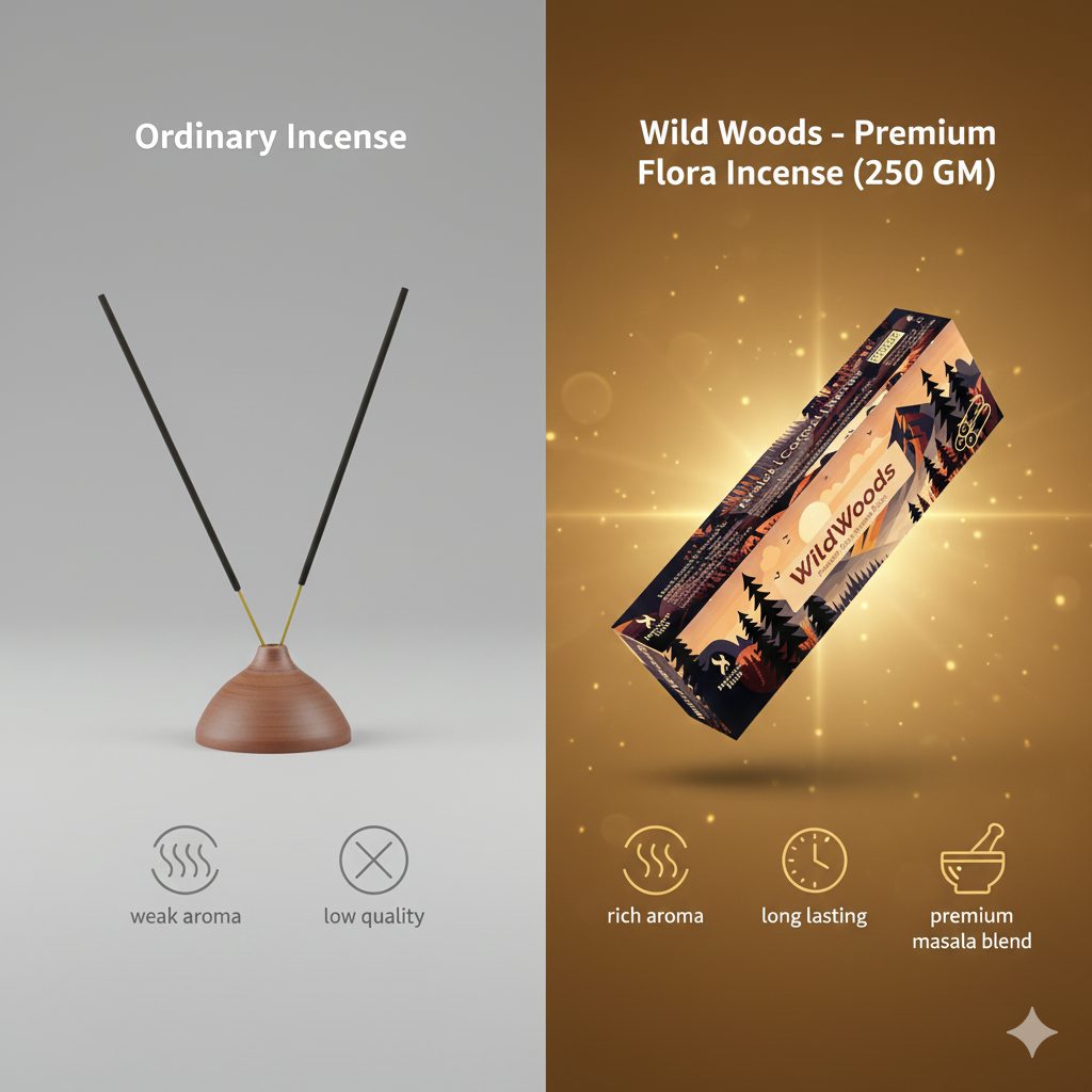WILDWOODS PREMIUM FLORA INCENSE, PACK OF 250 GMS